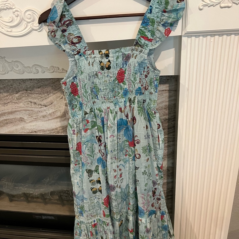 Anthropologie Peregrine Dress light blue floral smocked sundress - Picture 3 of 4